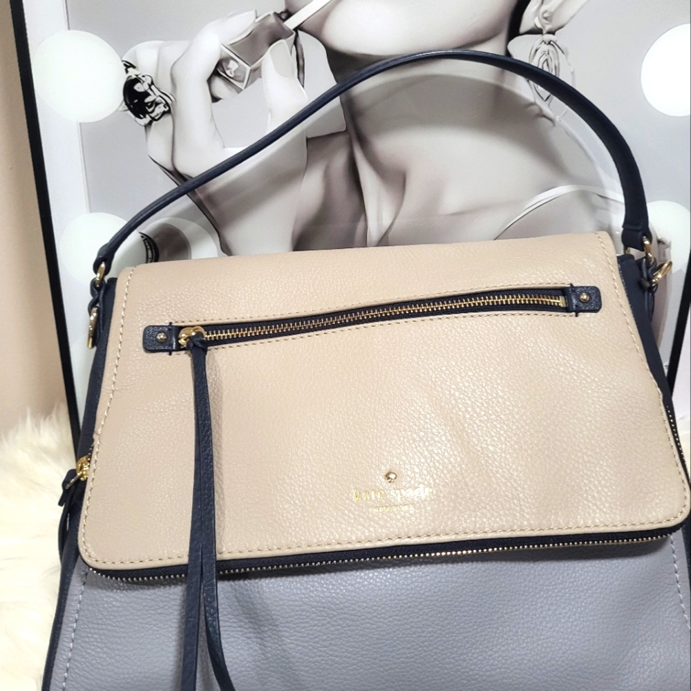 Authentic Kate Spade Lambskin Leather Color Block Shoulder Bag